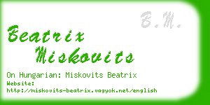beatrix miskovits business card